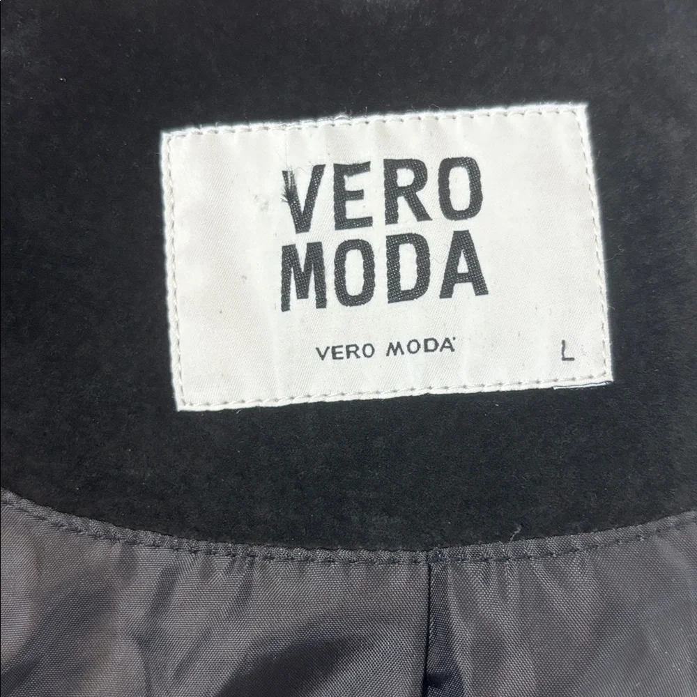 VERO MODA “Siri” Suede Moto Jacket – Black (Size L) - Picture 8 of 10